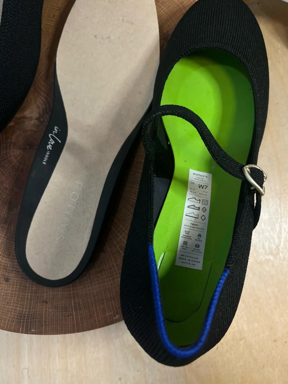 Rothy's Black Mary Jane Block Heels